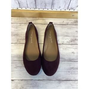 Easy Spirit E360 Burgundy Suede Round Toe Comfort Flats